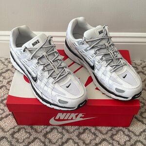 Nike Men's P-6000 White/Black/Silver Size 13 Sneakers
